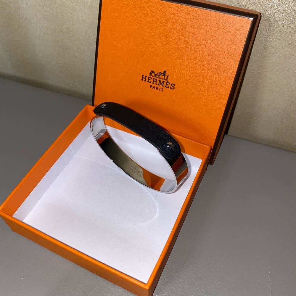 COPY - Hermes Impulsif Silver Bracelet - Black & Navy